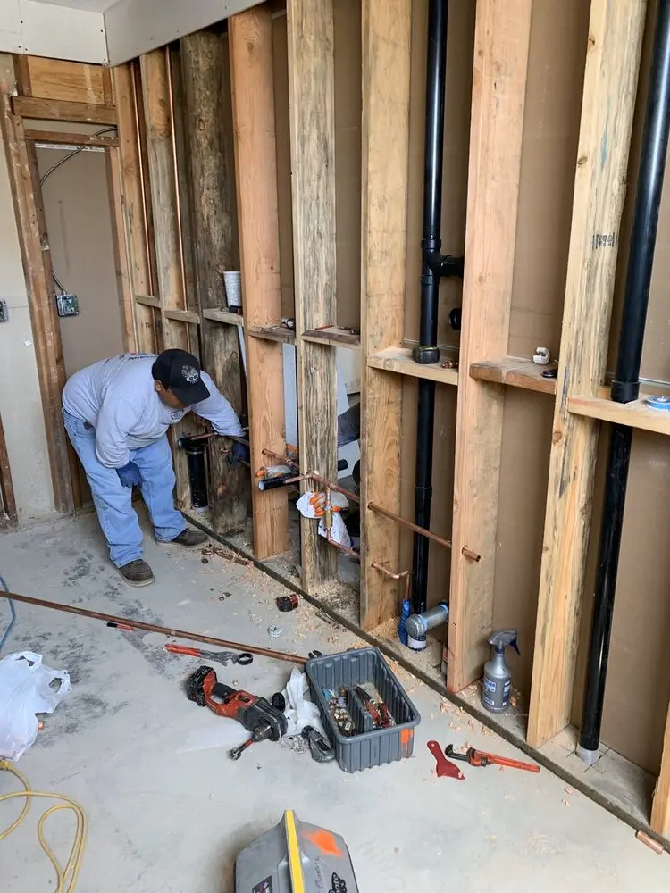 Commercial rough-in plumbing for Gas Line Repair in Sherman